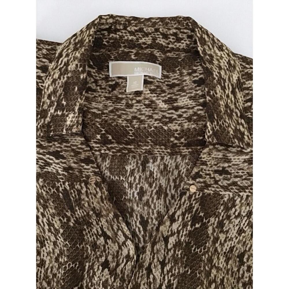 MICHAEL KORS animal snake print sleeveless cowl neck blouse long sleeve Size 4 - Picture 5 of 8